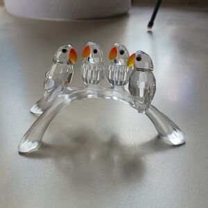 Swarovski Crystal Love Figurine with Orange Accents